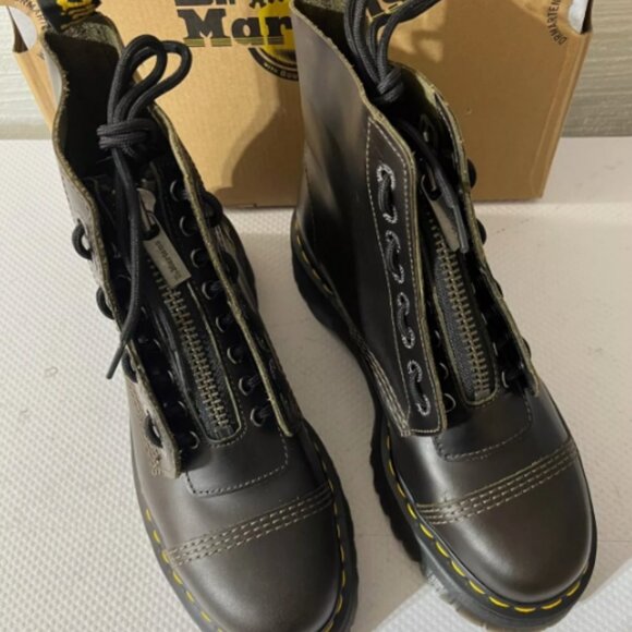 Dark Taupe - DR. MARTENS SINCLAIR ZIP UP ORLEANS LEATHER PLATFORM BOOTS MSRP$280 - Picture 4 of 16